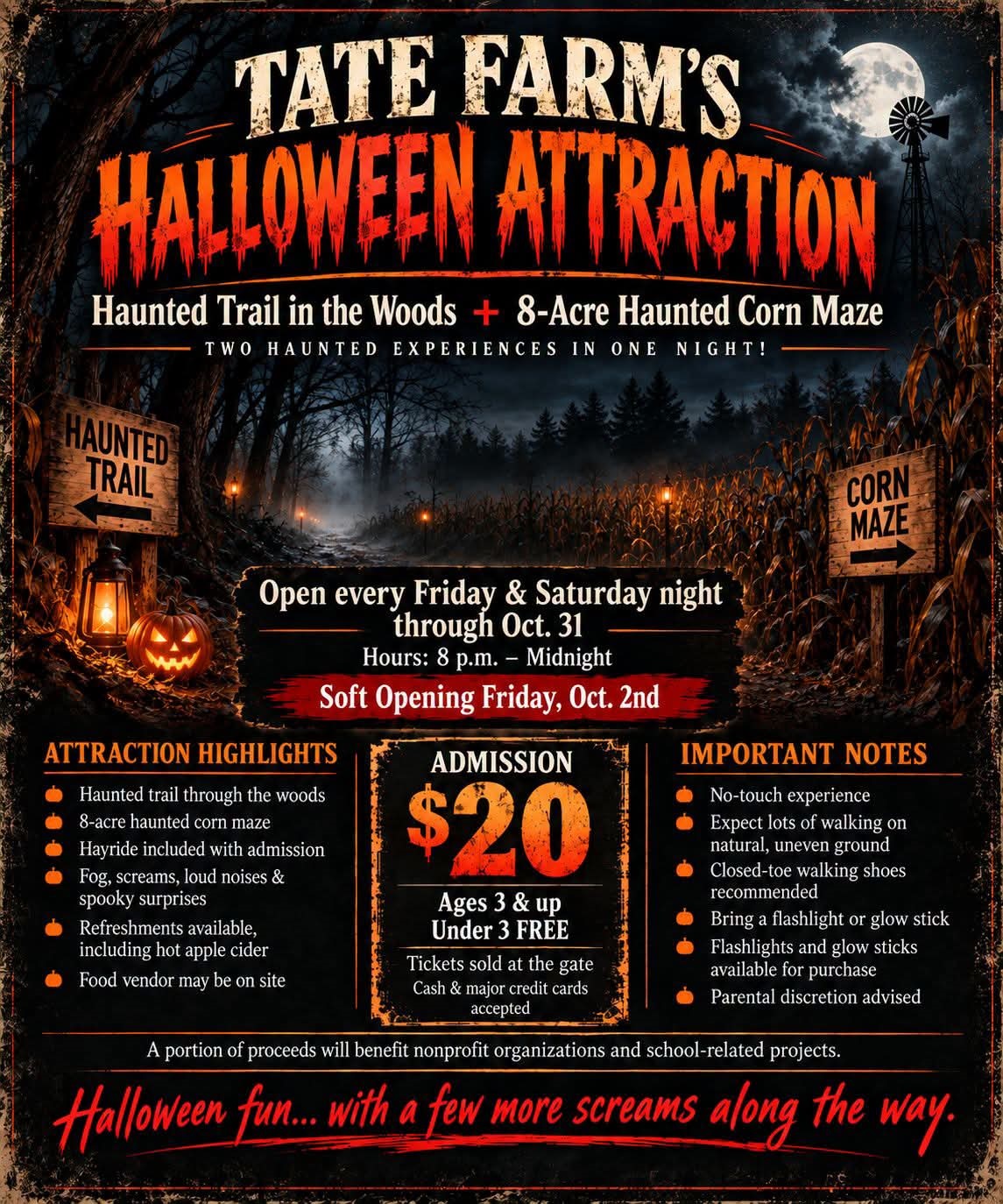 Tate Farm's Halloween Attraction